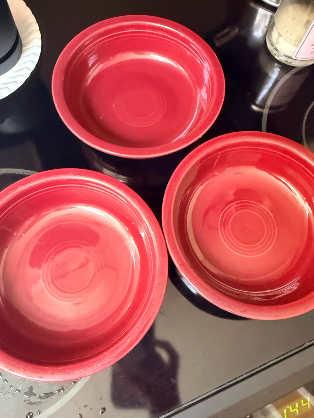 Fiesta 7” Soup / Cereal Bowls - burgundy red - Set of 3
